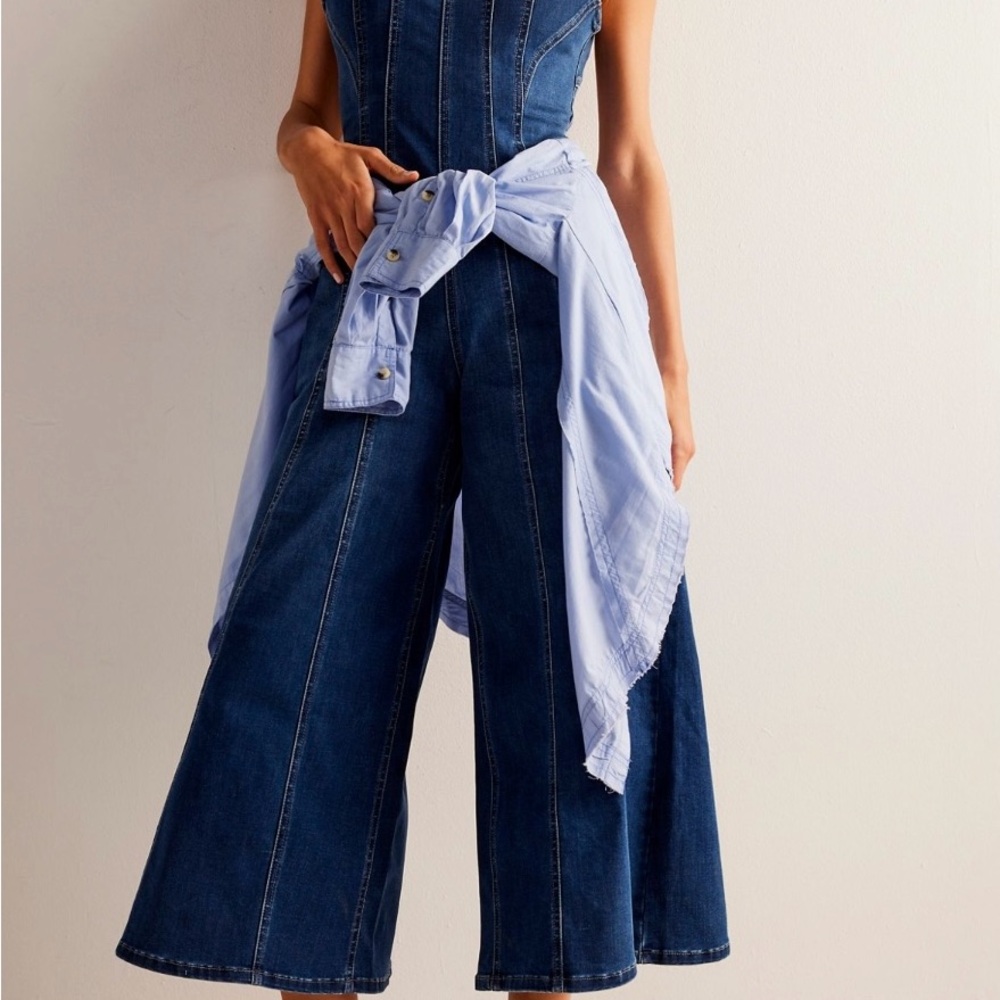 Free People Denim Jumpsuit